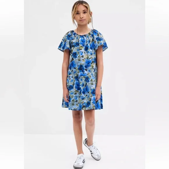 gap blue floral dress Floral Print Dresses